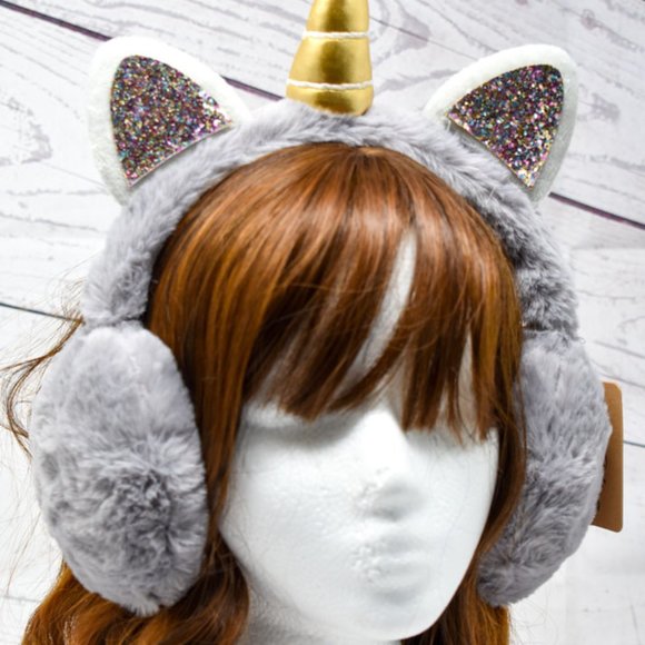 Unicorn Kids/Adult Solid Plush Adjustable Earmuff - Picture 11 of 13